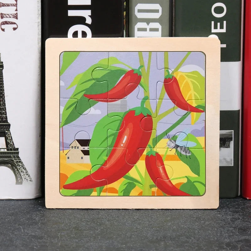 9pcs wooden toy jigsaw multivariant-27