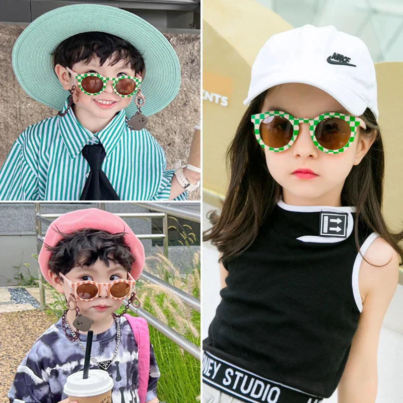 Colored "Checkered" sunglasses for children multivariant-2