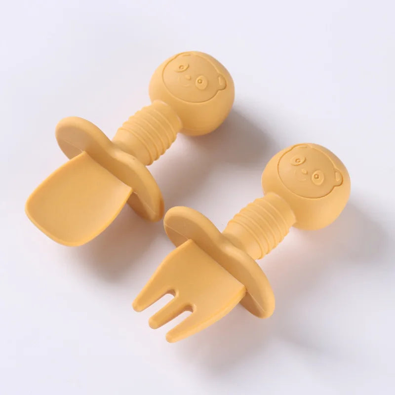2pcs Food Grade Silicone Cutlery for Children Multivariant-13