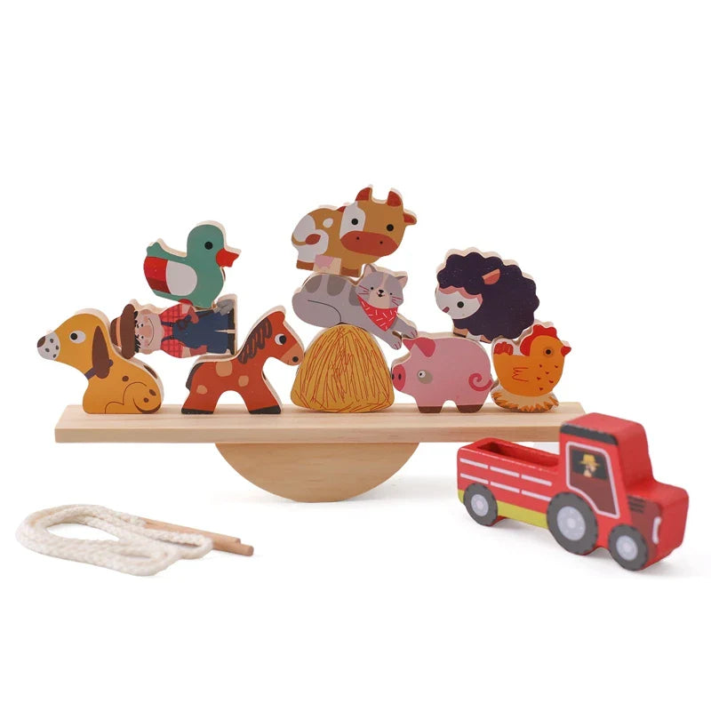 Montessori Wooden Toy Stacking&Threading for children multivariant-19