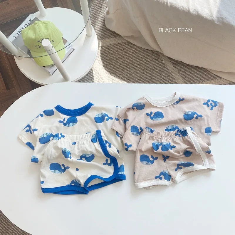 Set Tuta 2 Pezzi Maglietta e Shorts per bambini multivariante-2