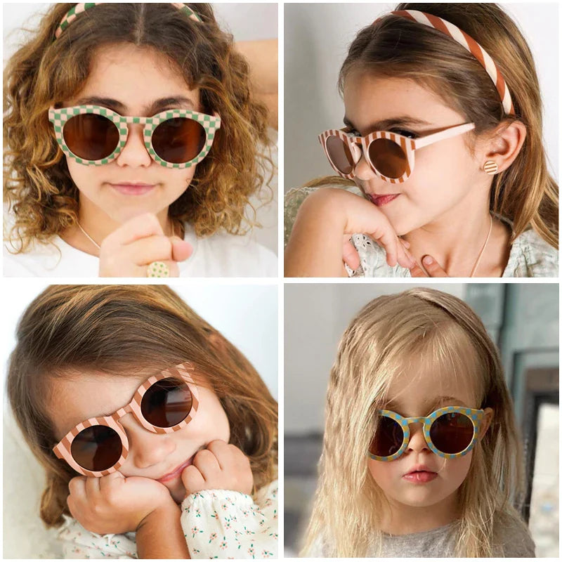 Colored "Checkered" sunglasses for children multivariant-1