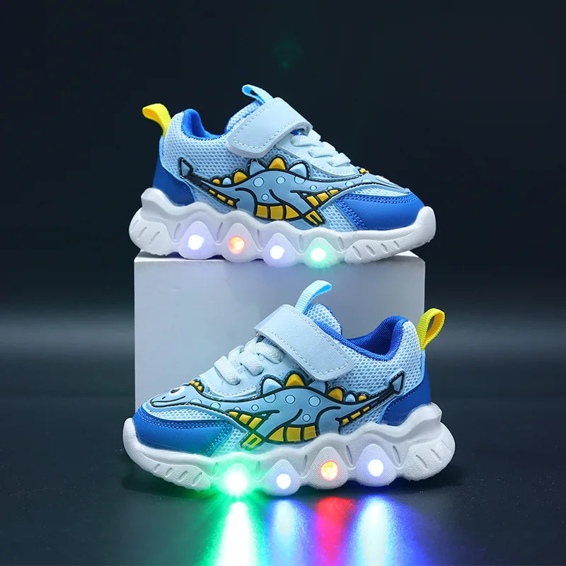 Breathable Running Shoes "Dinosaur" with LED for children Multivariant-3