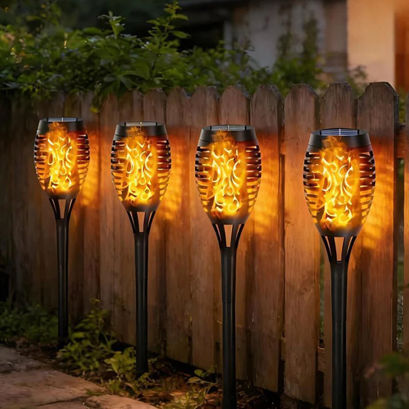 6 x LAMPA SOLARNA OGRODOWA WBIJANA LED POCHODNIA LATARNIA EFEKT PŁOMIENIA
