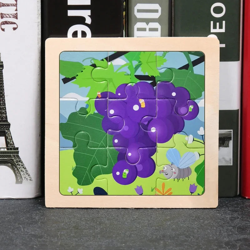 9pcs wooden toy jigsaw multivariant-37
