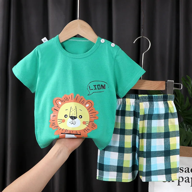 2pcs set Shirt and Pants for Children multivariant-9