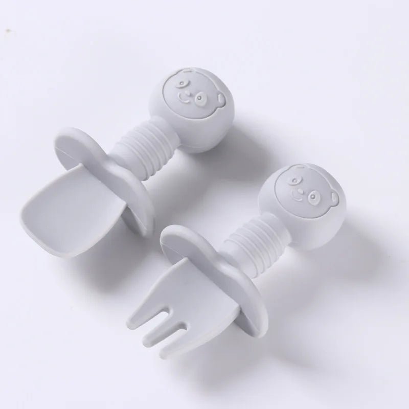 2pcs Food Grade Silicone Cutlery for Children Multivariant-5