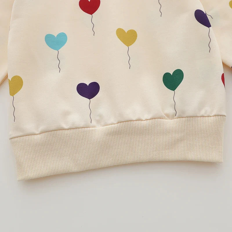 Cotton tracksuit set 2 pcs sweatshirt and trousers for Children Hearts-3