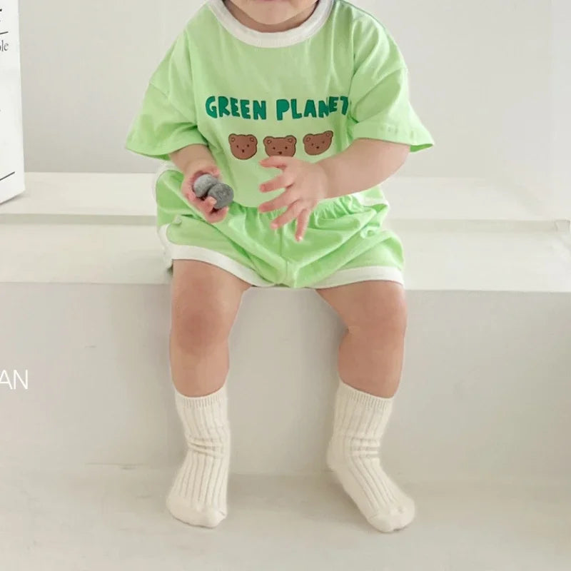 2pcs set T-shirts and Pants for Children Green Planet multivariant-4