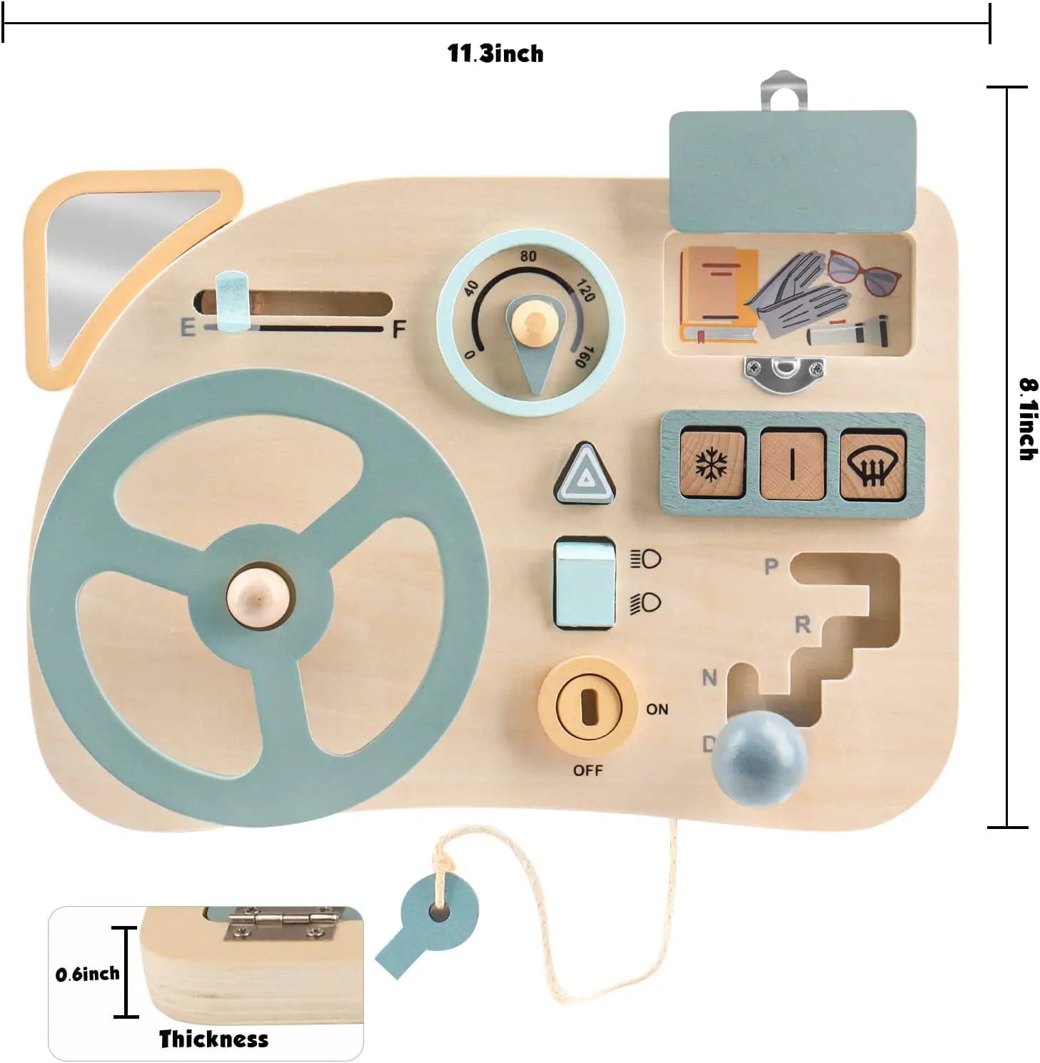 Montessori Wooden Sensory Tablet Car Dashboard for Children-1