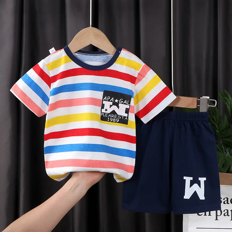 2pcs set Shirt and Pants for Children multivariant-8