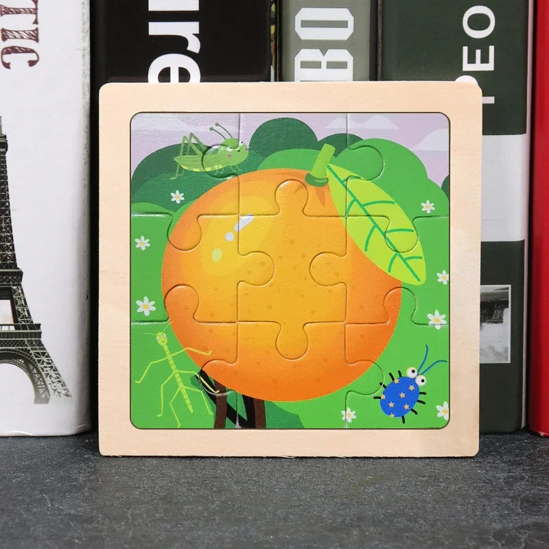 9pcs wooden toy jigsaw multivariant-30