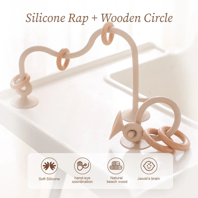 Wood and Silicone Toy Roller Coaster Set Multivariant-1