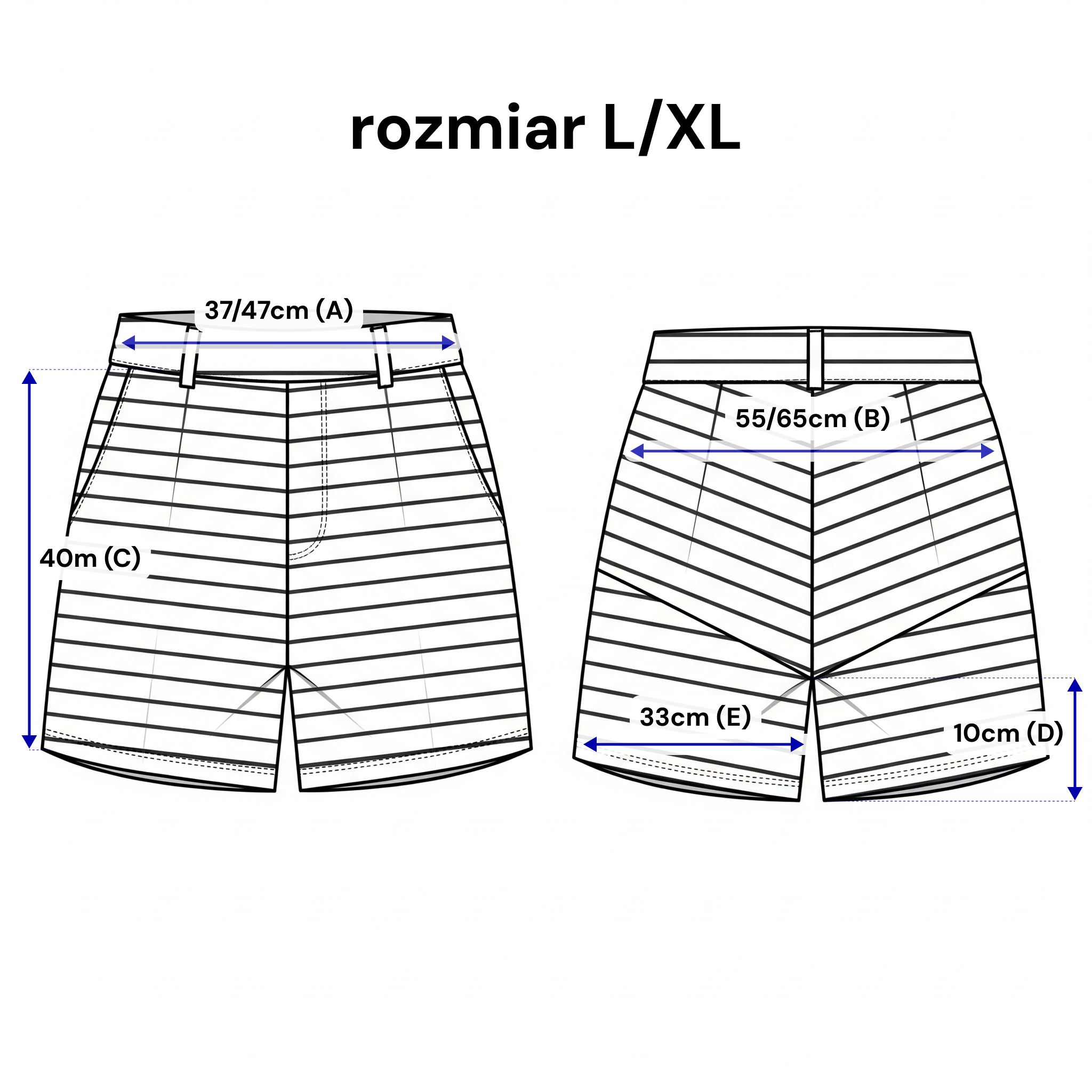 Short pour femme à rayures, sans couture latérale - coupe ample