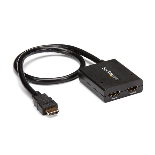 StarTech.com Splitter HDMI 4K 2 ports, Répartiteur 1x2 alimenté par USB ou Adaptateur