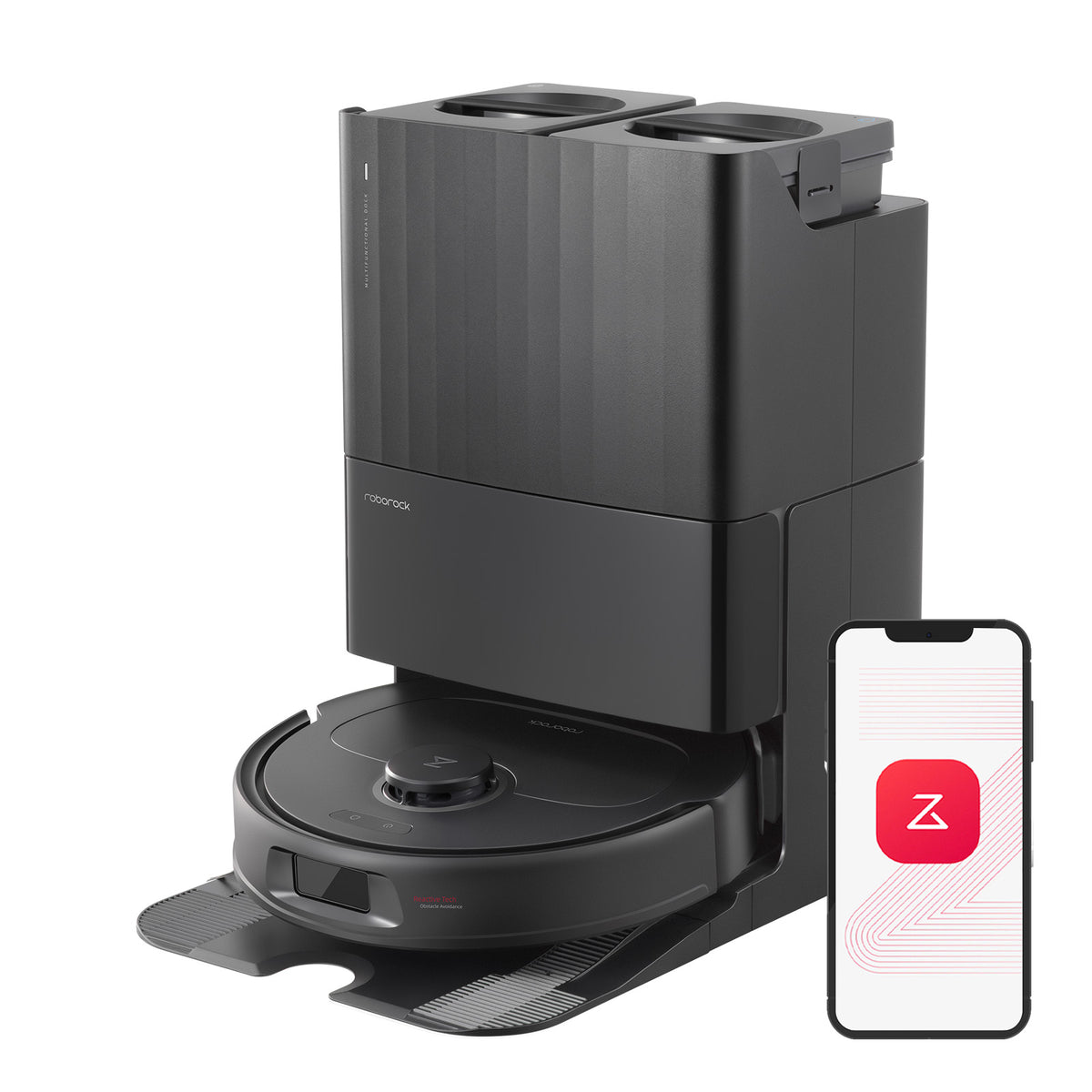 Roborock Qrevo Plus Aspirateur Robot, 0,33 L, Noir
