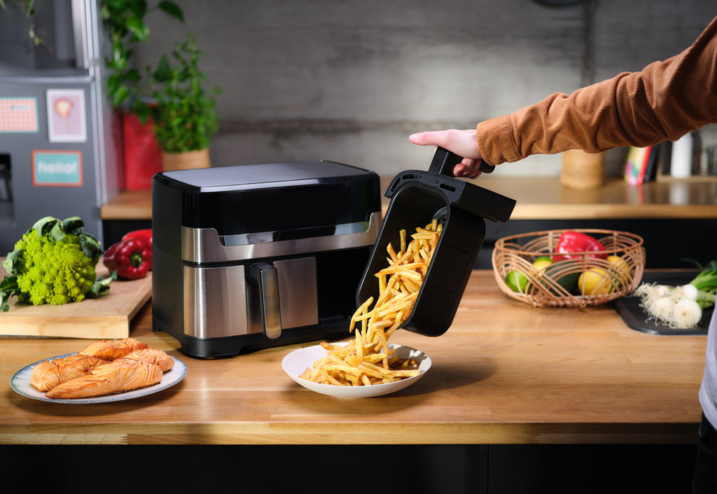 Tefal Dual Easy Fry & Grill EY905D Friteuse à Air Chaud Double 8,3 L 2700 W Acier Inoxydable