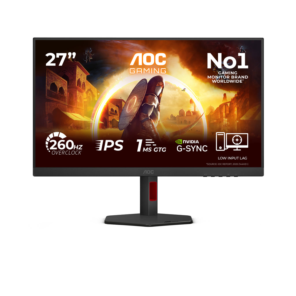 AOC G4 27G4ZR Moniteur Gaming 27" Full HD 1920 x 1080 Fast IPS 240Hz 1ms LED Noir et Rouge