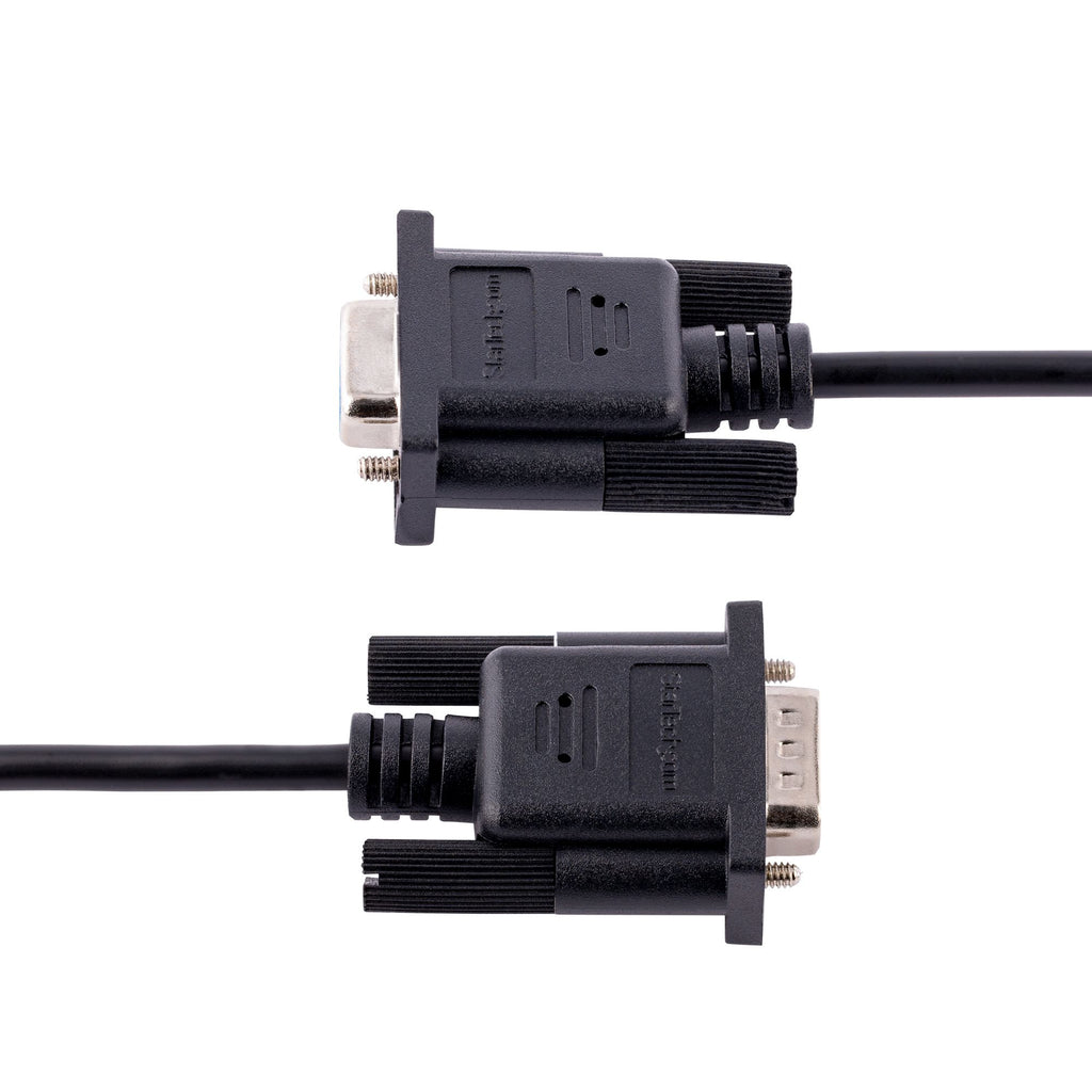 StarTech.com Câble Série RS232 Null Modem 3m DB9 Mâle Femelle, Blindage Al-Mylar, Noir