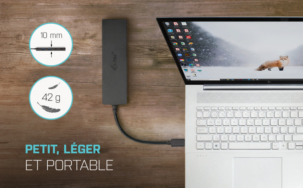 i-tec Metal C31HUBMETAL2A2C hub & concentrateur USB 3.2 Gen 1 (3.1 Gen 1) Type-C 10000 Mbit/s Noir