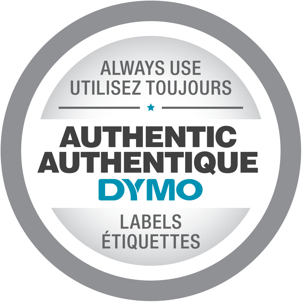 DYMO D1 Étiquettes résistantes | 12mm x 5,5m | impression en blanc sur fond noir | autocollantes étiquettes authentiques