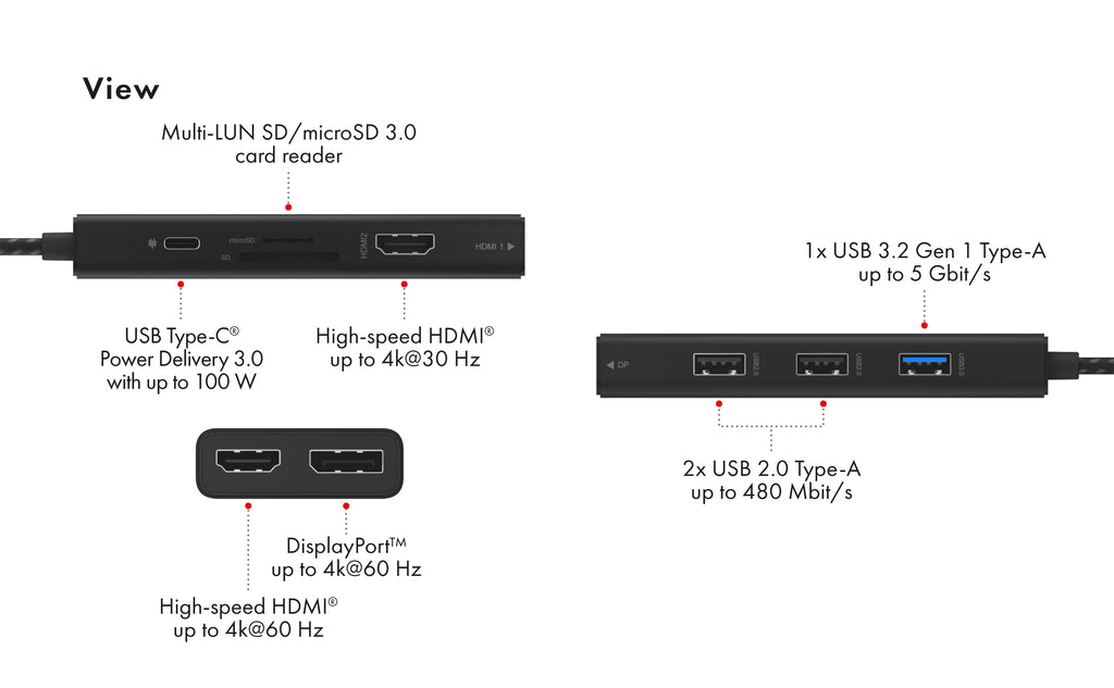 ICY BOX IB-DK4011-CPD Avec fil USB 3.2 Gen 1 (3.1 Gen 1) Type-C Noir - vue 8