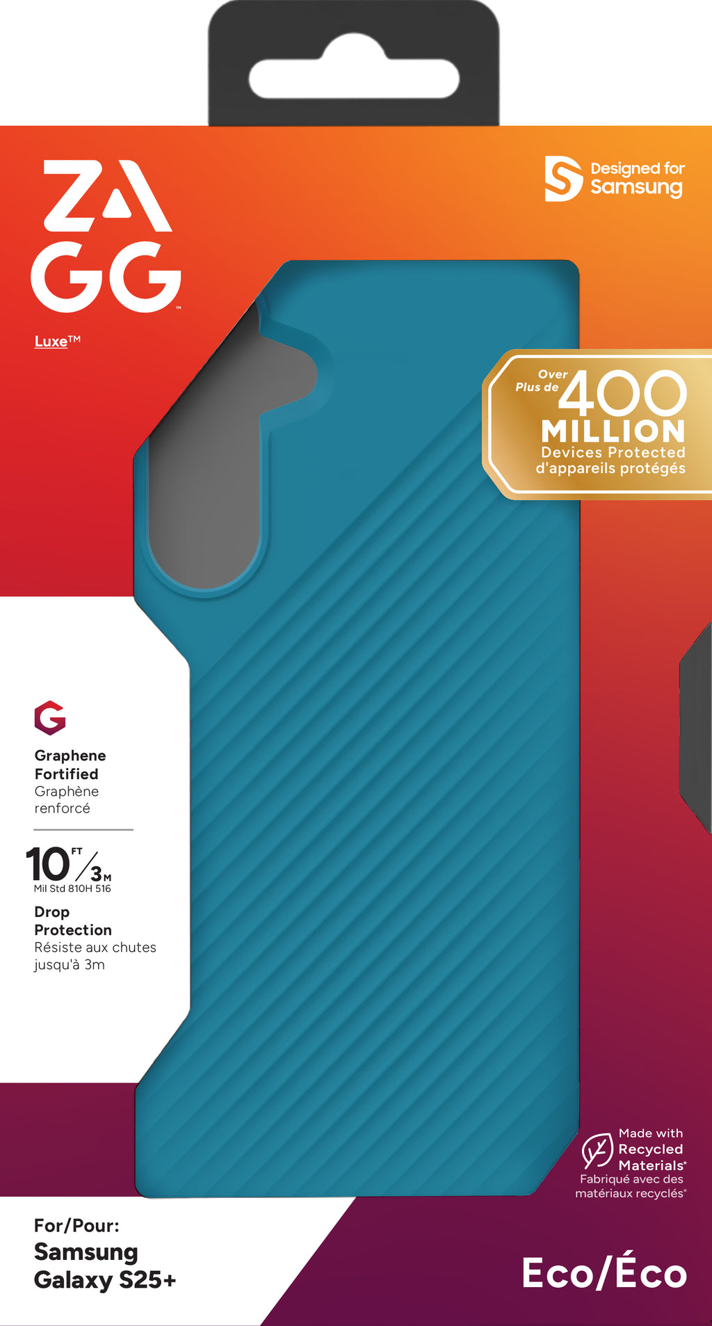 ZAGG Luxe Coque de Protection pour Samsung Galaxy S25+, 6.7 pouces, Bleu