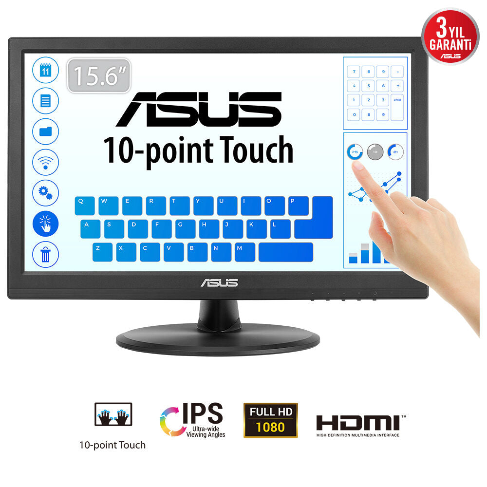 ASUS Touch VT169HE Écran Tactile 15.6" Full HD LED 1920 x 1080 pixels Noir