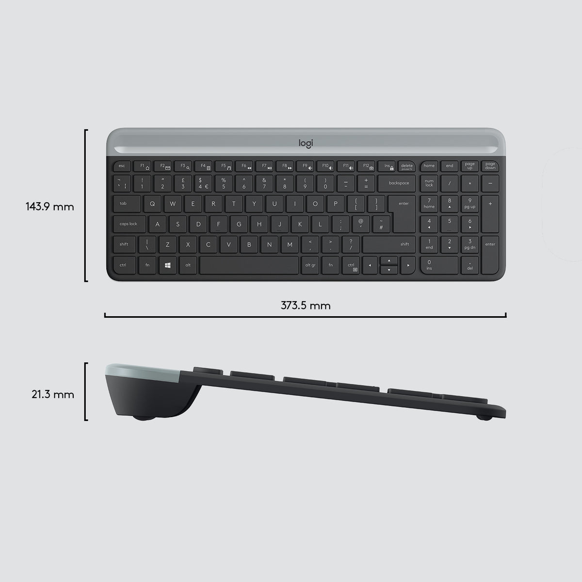 Logitech Slim Wireless Combo MK470 Ensemble Clavier et Souris Sans Fil US International