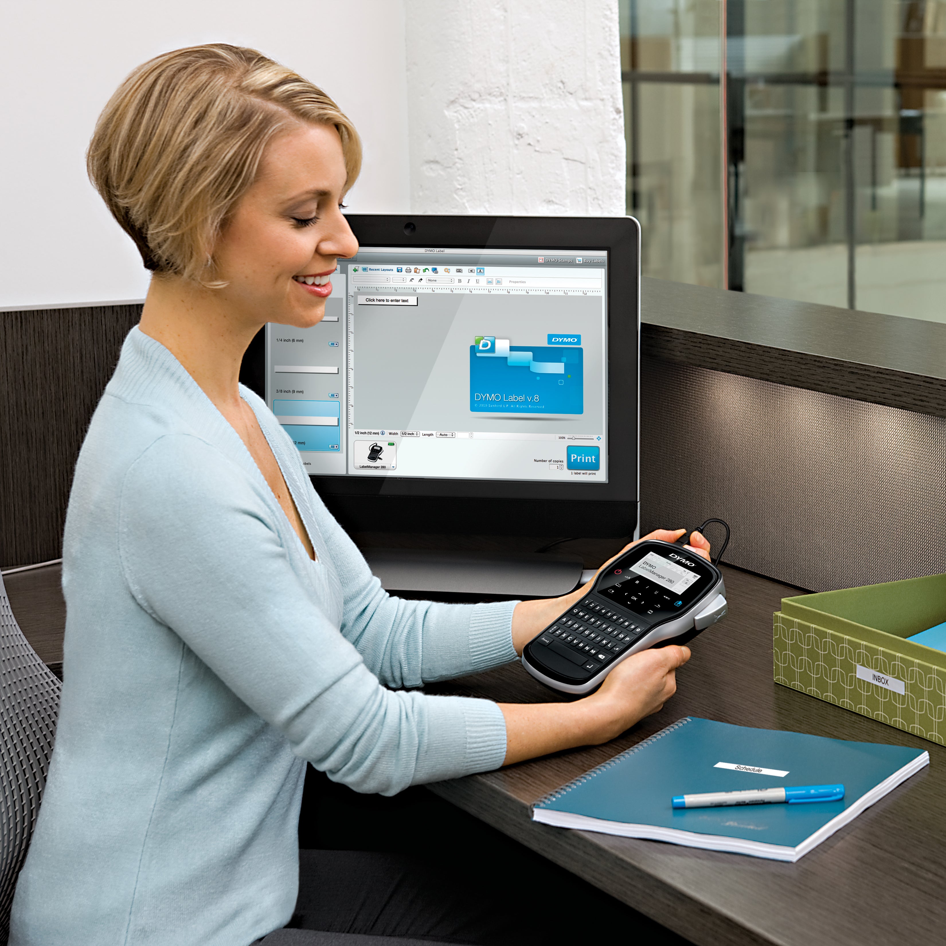 DYMO LabelManager Étiqueteuse Portable Rechargeable 280 | Clavier QWERTZ | Connectivité PC ou Mac