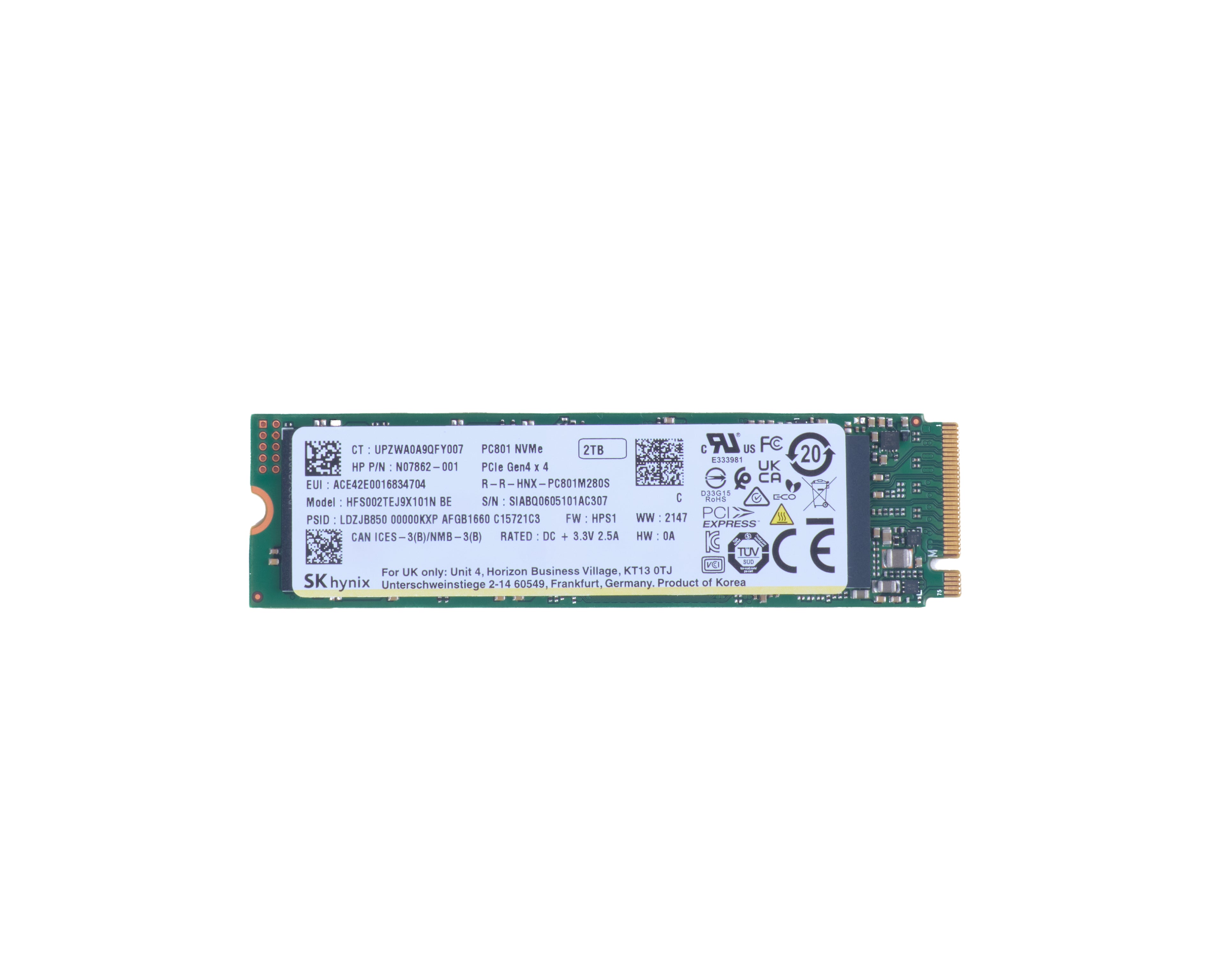 HP Disque dur électronique 2 To PCIe-4x4