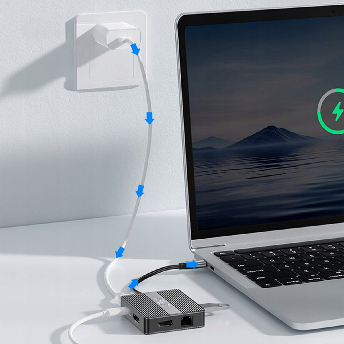 Hub USB-C 7-en-1 : adaptateur USB 3.0, HDMI 4K 60 Hz, DisplayPort, Gigabit RJ-45 1000 M, Zenwire BS-HP706
