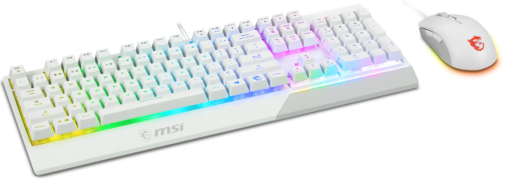 MSI S11-04DE305-CLA clavier Souris incluse Gaming USB QWERTZ Allemand Blanc