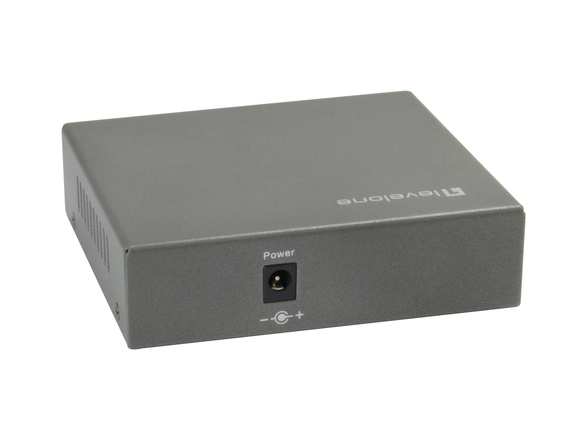 LevelOne GEP-0523 Commutateur Réseau Gigabit Ethernet PoE, 5 Ports RJ-45, Noir