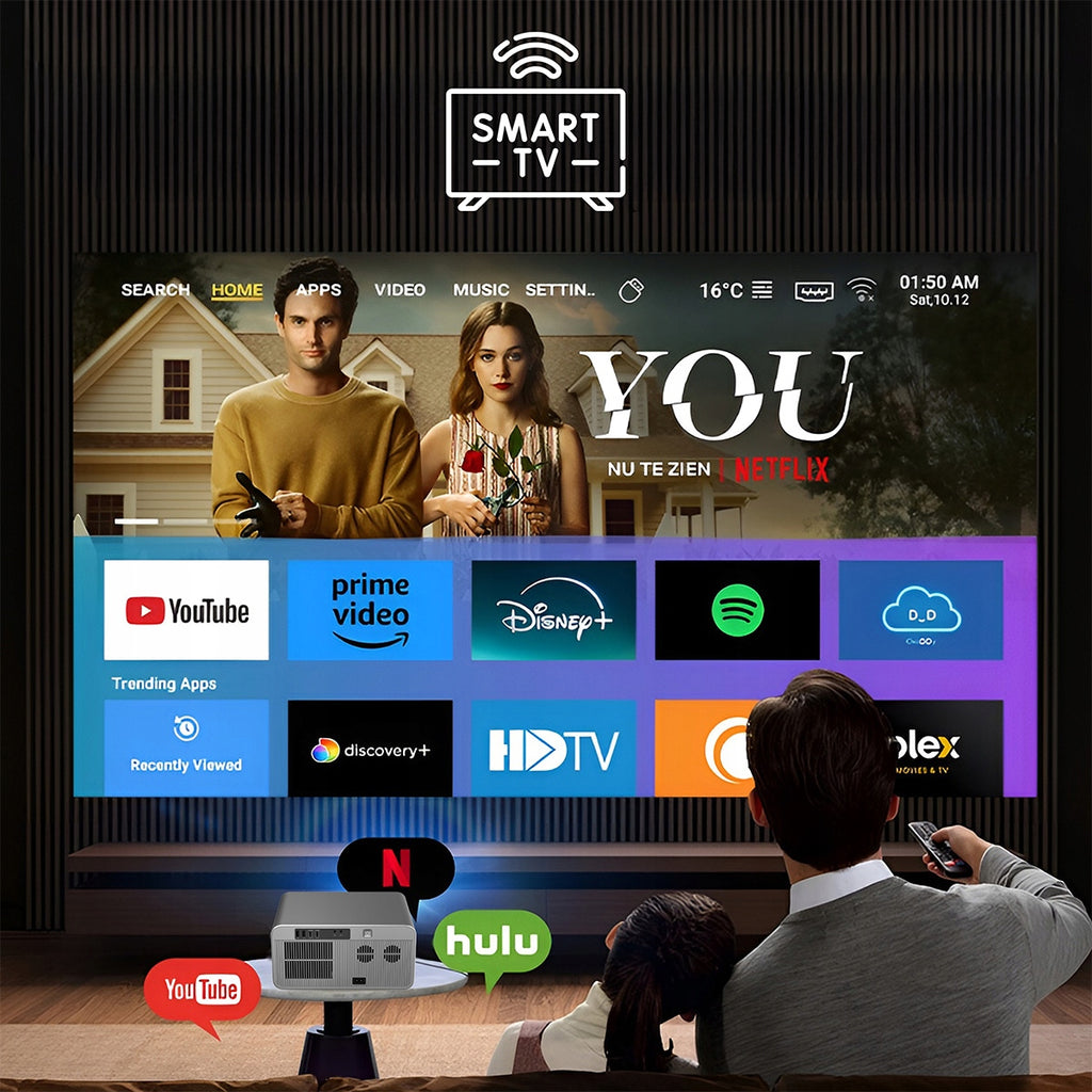 Projecteur Android Google TV FULL HD 4K 39 000 lm WiFi portable SMART Zenwire G60