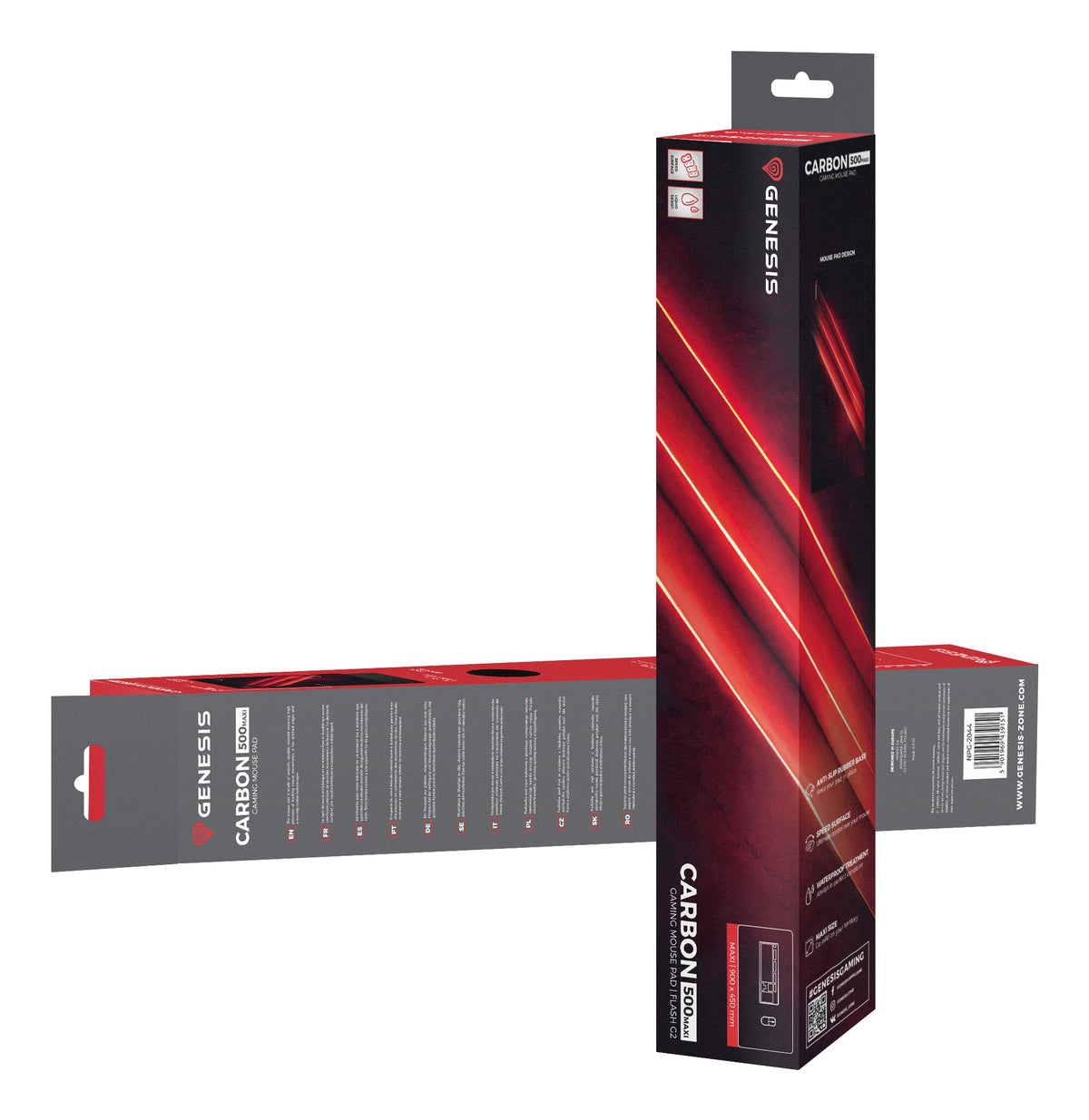 GENESIS Carbon 500 Maxi Flash G2 Tapis de souris de jeu Noir, Rouge - vue 8