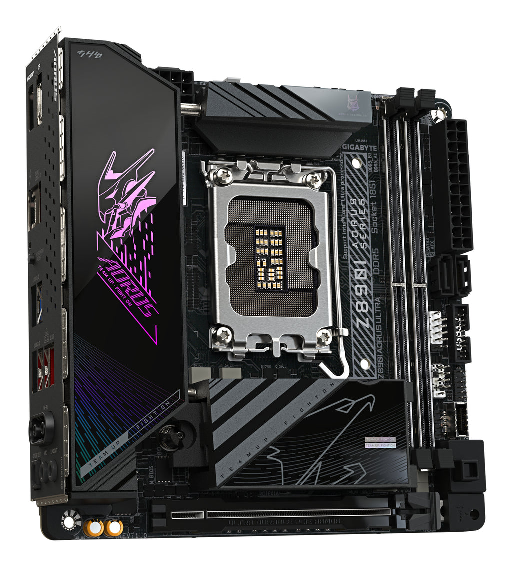GIGABYTE Carte mère Z890I AORUS ULTRA - Prend en charge les processeurs Intel Core Ultra (Série 2), VRM à 8+1+2 phases, jusqu'à 8800MHz DDR5 (OC), 1xPCIe 5.0 + 1xPCIe 4.0, Wi-Fi 7, LAN 2.5GbE, Thunderbolt 4