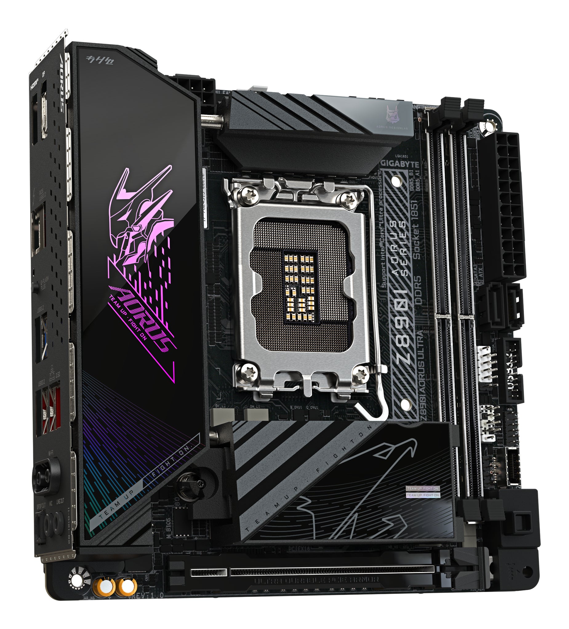 GIGABYTE Carte mère Z890I AORUS ULTRA - Prend en charge les processeurs Intel Core Ultra (Série 2), VRM à 8+1+2 phases, jusqu'à 8800MHz DDR5 (OC), 1xPCIe 5.0 + 1xPCIe 4.0, Wi-Fi 7, LAN 2.5GbE, Thunderbolt 4