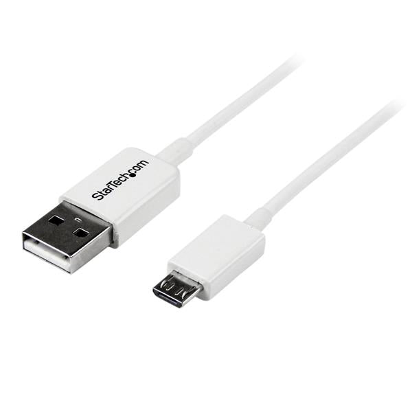 StarTech.com Câble Micro USB 2 m - USB A vers Micro B - Blanc
