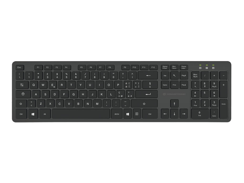 Conceptronic ORAZIO01IT clavier Souris incluse Bureau RF sans fil QWERTY Italien Noir