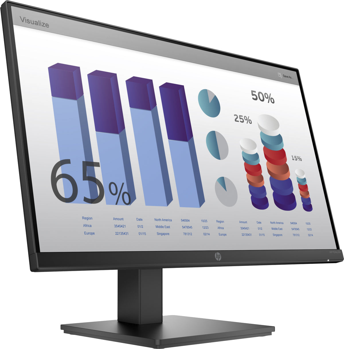 HP P24q G4 écran plat de PC 60,5 cm (23.8") 2560 x 1440 pixels Quad HD LED Noir - vue 3