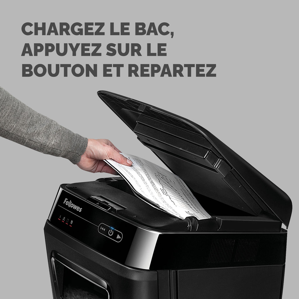 Fellowes AutoMax 200C Destructeur de Papier à Coupe Croisée, 23 cm, Noir