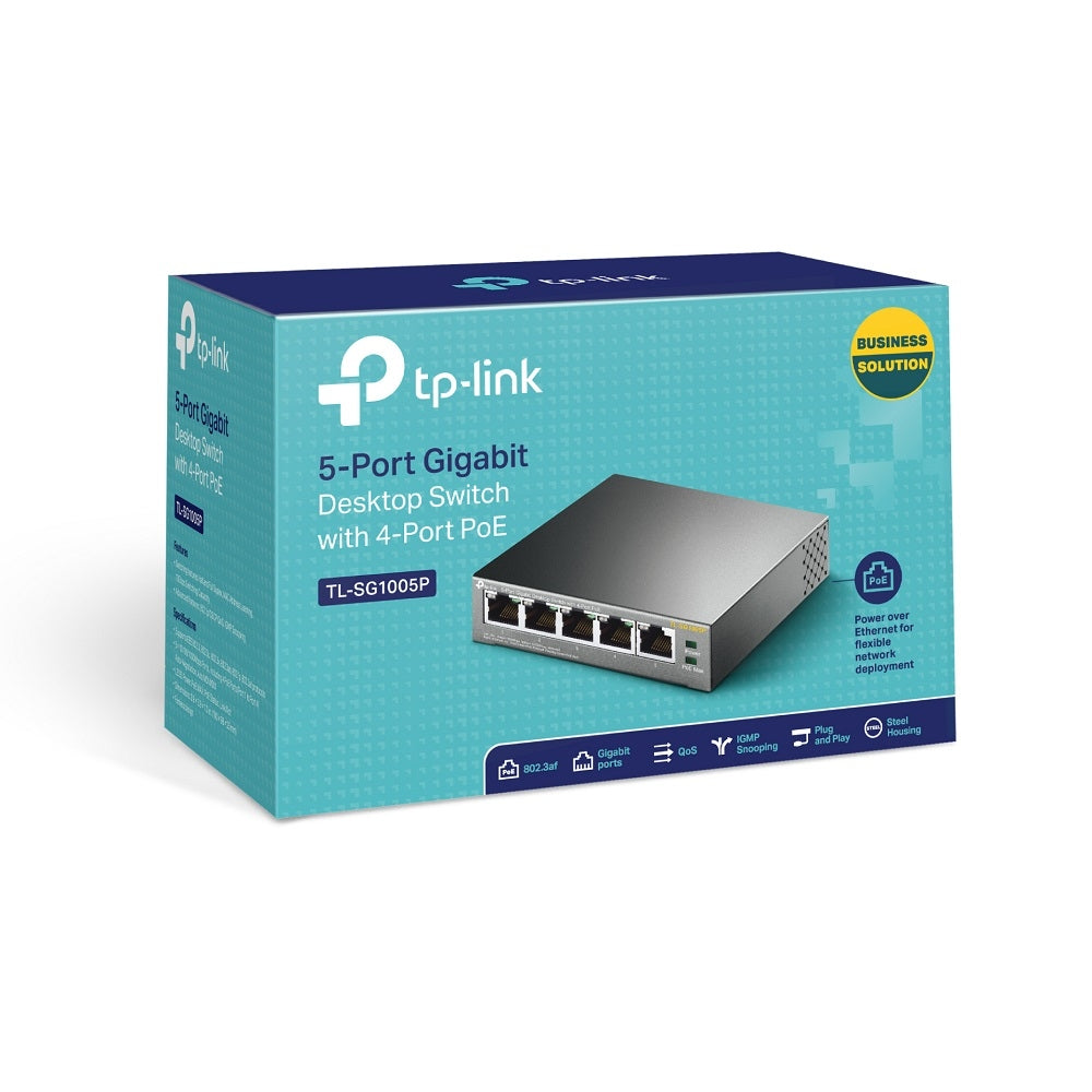 TP-Link TL-SG1005P Non-géré Gigabit Ethernet (10/100/1000) Connexion Ethernet, supportant l'alimentation via ce port (Po