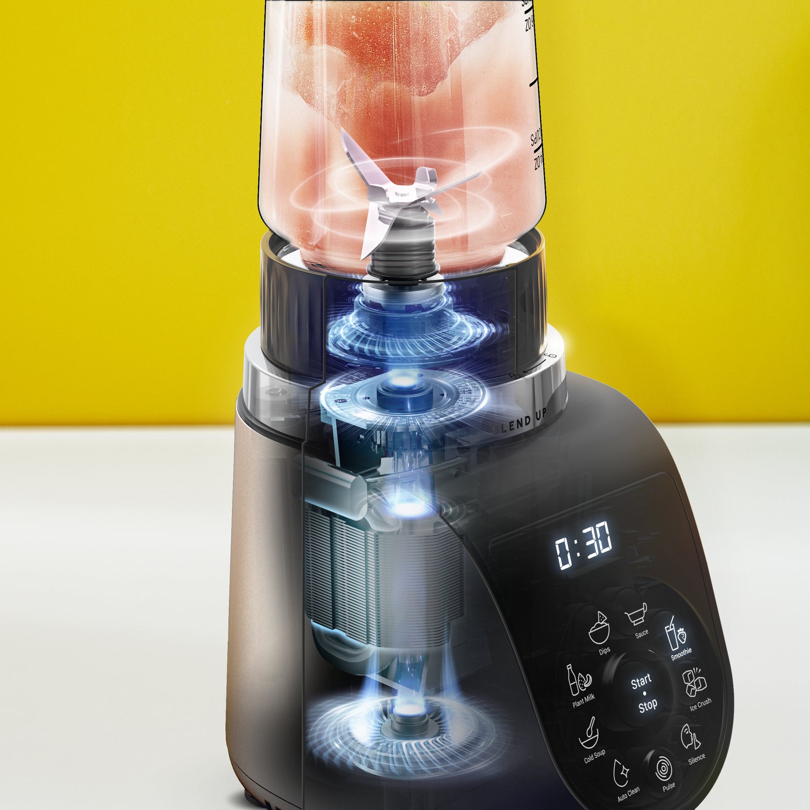 Tefal Blend Up BL190AF0 blender 0,85 L Mélangeur de table 1000 W Beige, Noir, Transparent