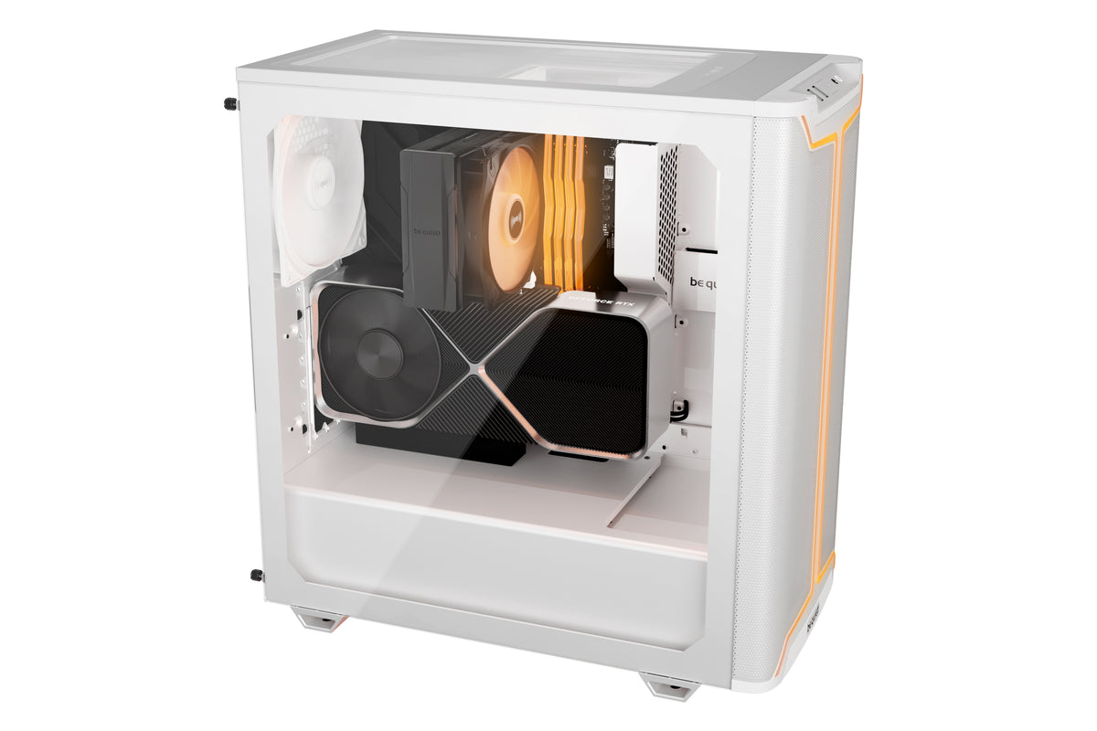 be quiet! Pure Base 501 Blanc | Boîtier PC vitré, Mini ATX / Micro ATX / ATX, 3 ventilateurs Pure Wings 3 140 mm PWM, bande ARGB