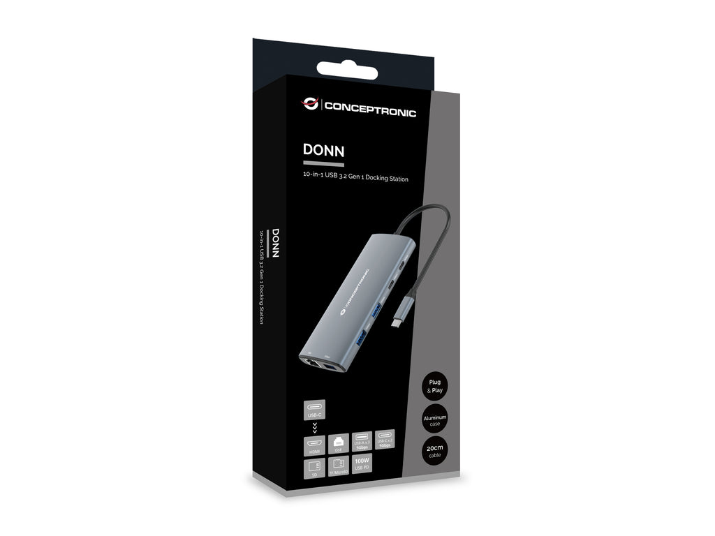 Conceptronic DONN06G Hub USB 3.2 Gen 1 Type-C, Gris