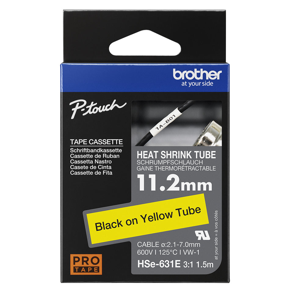 Brother HSe-631E Varmekrymperørtape (1,12 cm x 1,5 m) 1kassette(r)