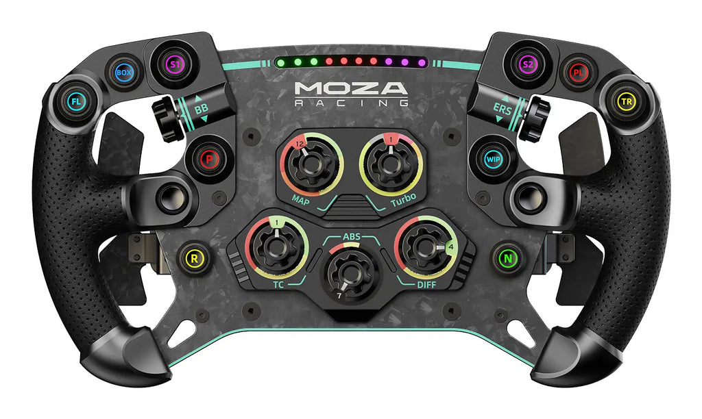 Volant de Simulation RS056, Noir, Fibre de Carbone et Cuir