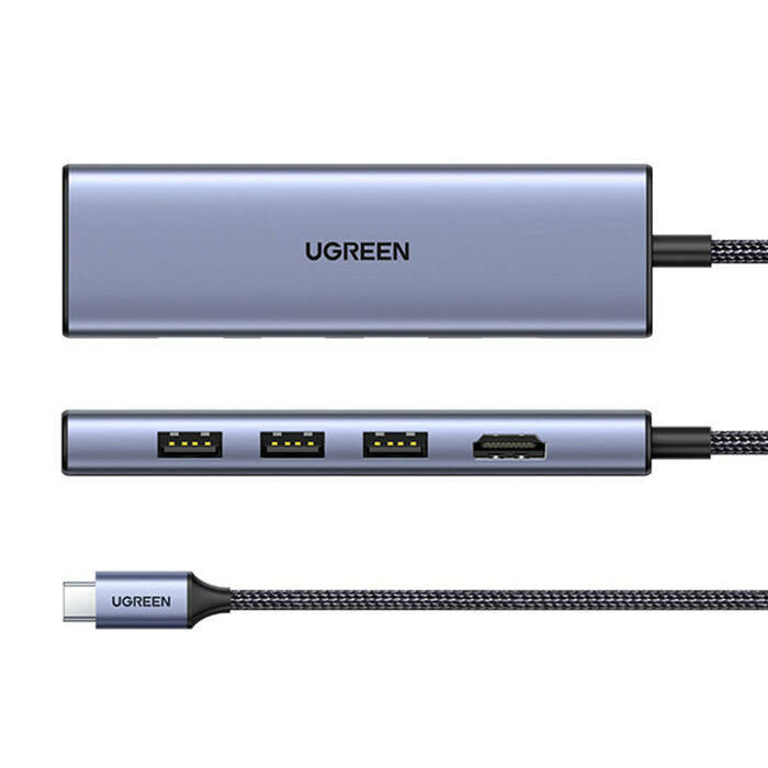 Ugreen 20956A hub & concentrateur USB Type-C 5000 Mbit/s Argent
