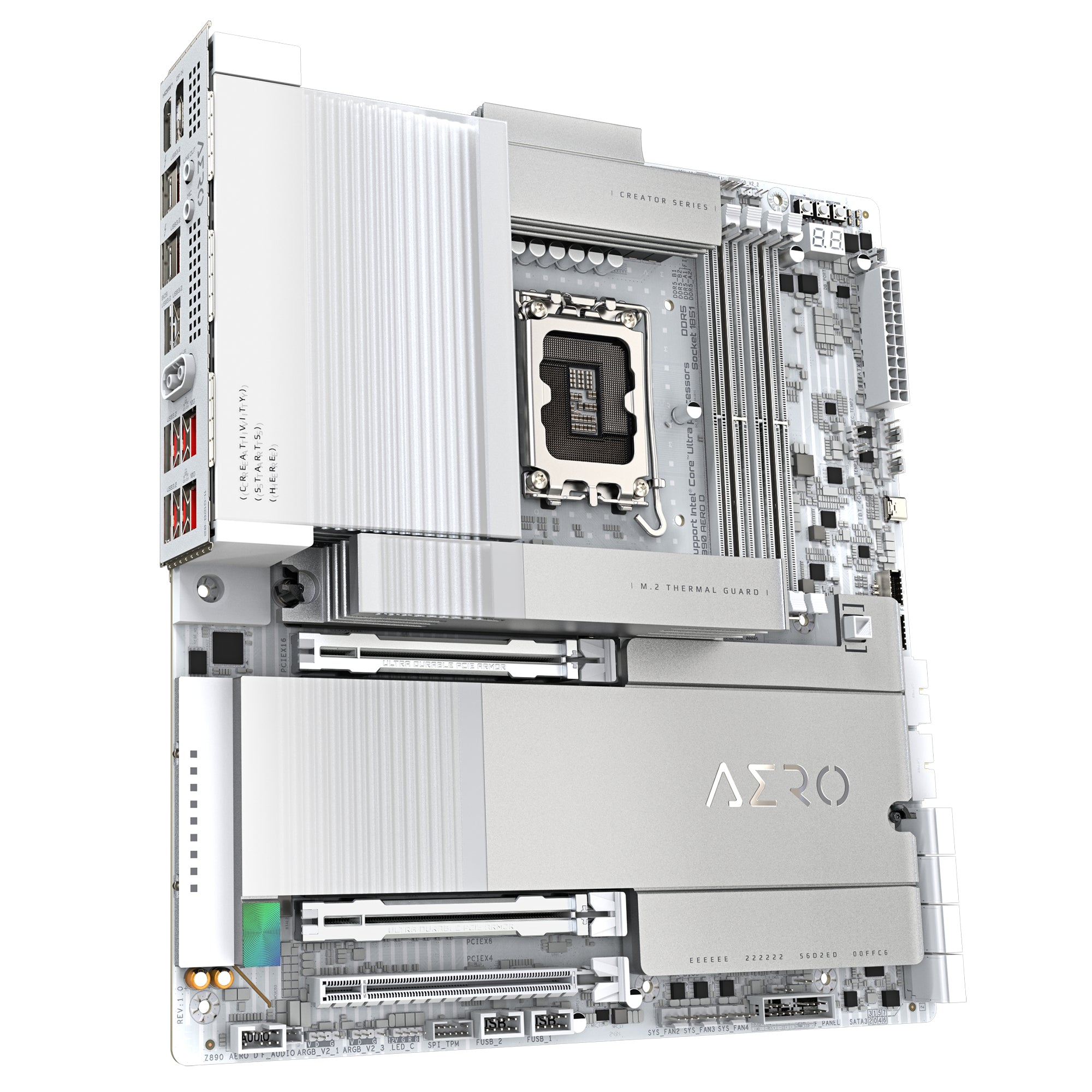 GIGABYTE Z890 AERO D Carte Mère - Prend en charge les processeurs Intel Core Ultra (Série 2), VRM 16+1+2 phases, jusqu'à 9500MHz DDR5 (OC), PCIe 5.0 M.2, Wi-Fi 7, Thunderbolt 5